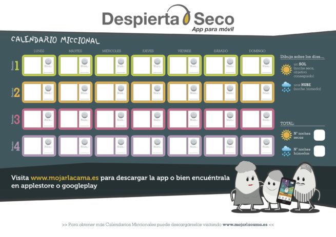Calendarios Miccionales Mojarlacama ES