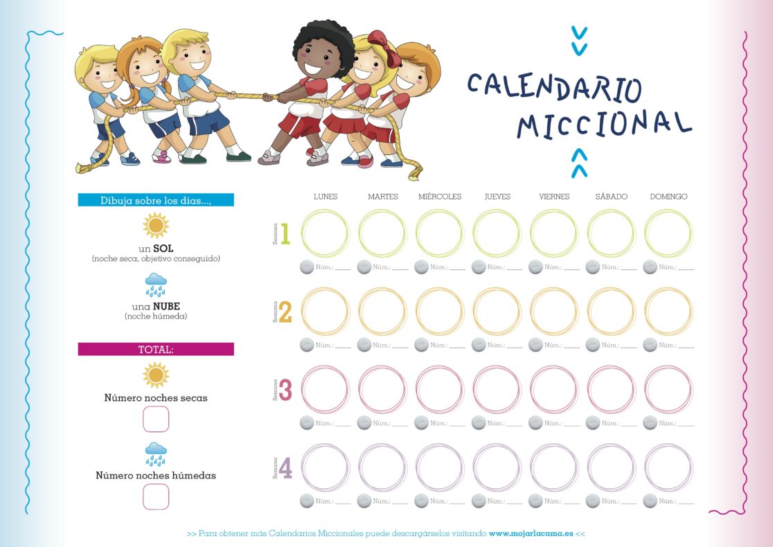Calendario Miccional Niños: Imprime y Controla el Proceso Calendario Miccional Niños: Imprime y Controla el Proceso